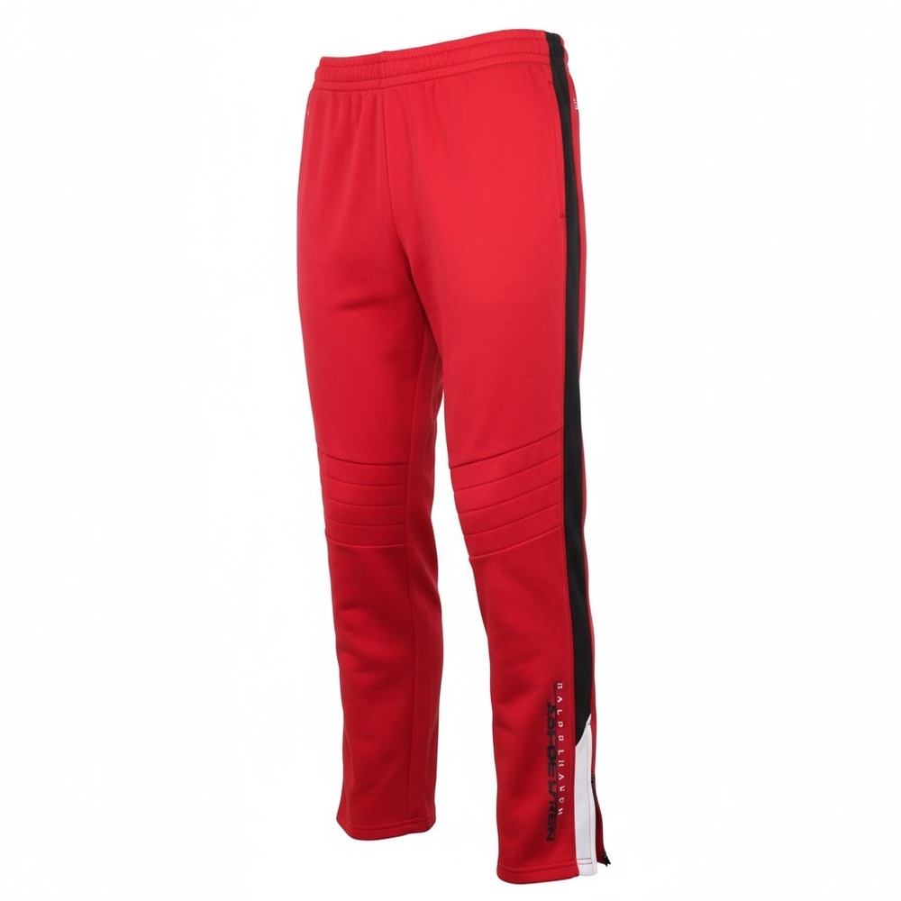 Polo Sport Ralph Lauren Red Sweatpants M Unisex Elastic Waistband Side Stripes
